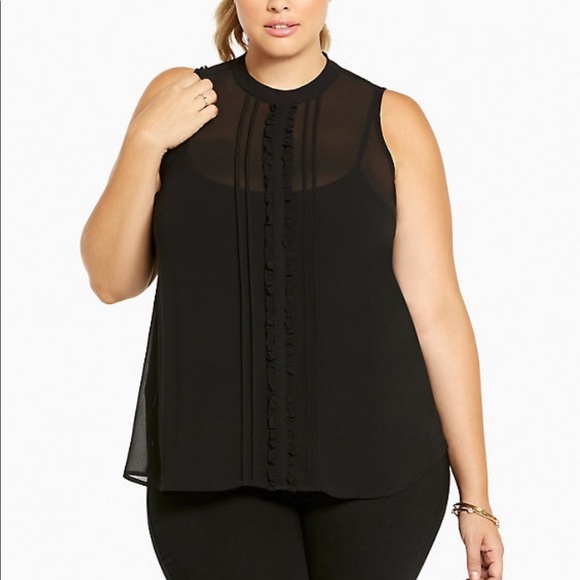 torrid Tops - Torrid Chiffon Ruffle Tank